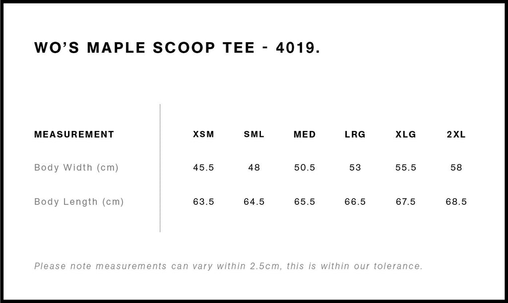 Wo's Maple Scoop Tee