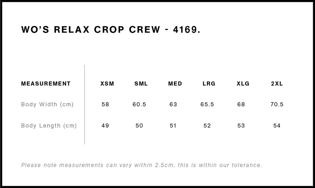 Wo's Relax Crop Crew - on request