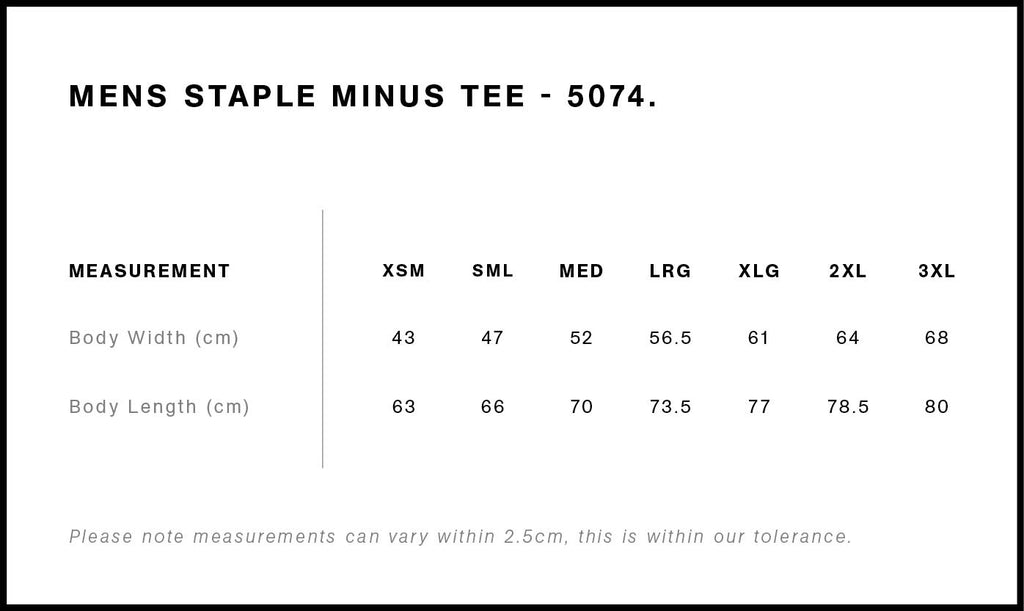 Staple Minus Tee [-5cm] - on request